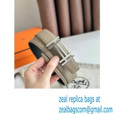 Hermes H au Carre belt buckle  &  Reversible leather strap 32 mm 03 2023
